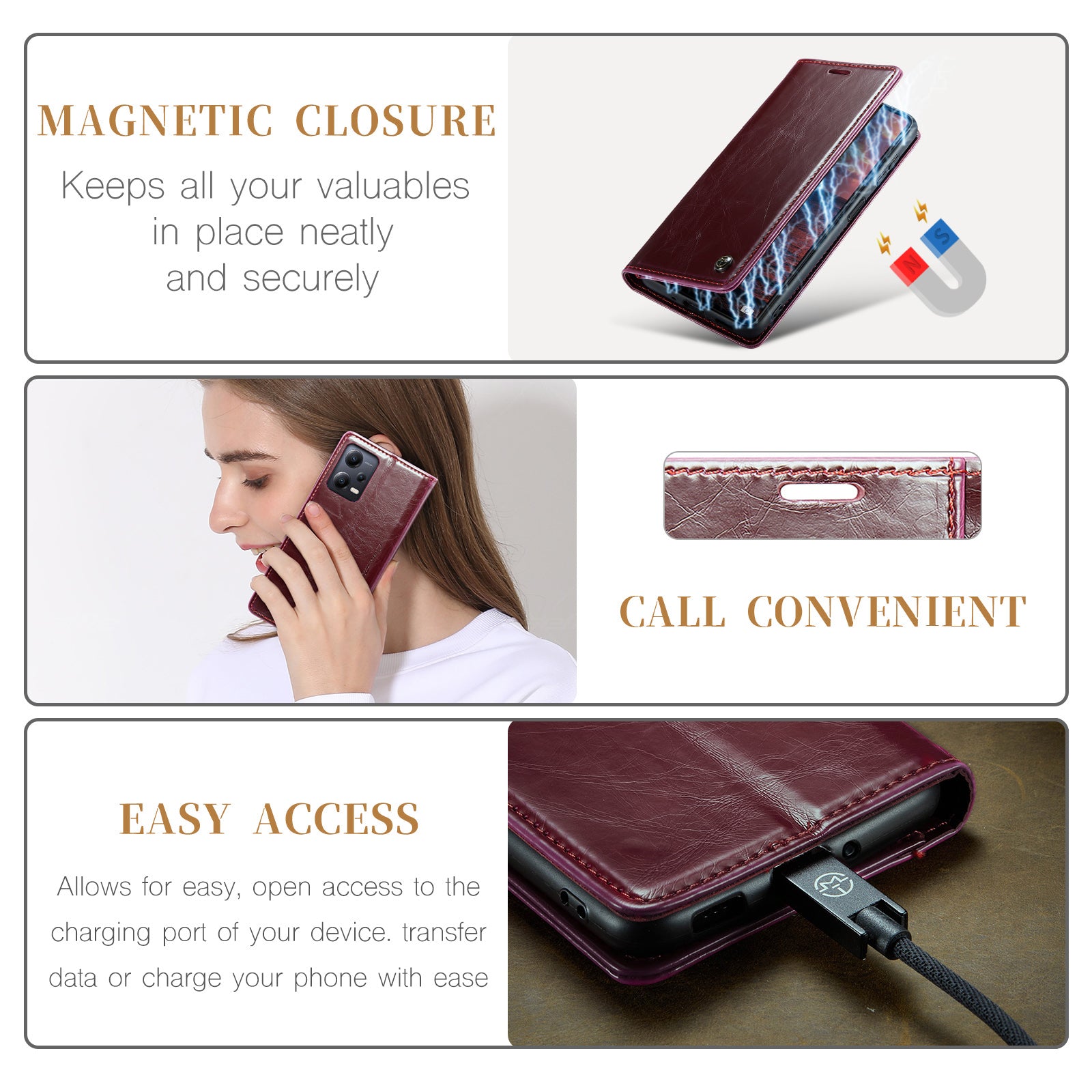 CASEME 003 Series For Xiaomi Redmi Note 12 Pro 5G Note 12 Pro Speed 5G Poco X5 Pro 5G Anti-drop PU Leather Wallet Stand Cover Waxy Texture Phone Case CASEME 003 Series For Xiaomi Redmi Note 12 Pro 5G Note 12 Pro Speed 5G Poco X5 Pro 5G Anti-drop PU Leather Wallet Stand Cover Waxy Texture Phone Case